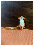 CUTE VINTAGE RETRO MINI 3D SCOOTER MOD ENAMEL RED WHITE KEYRING KEYCHAIN