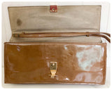 VINTAGE 1950’s RENATA ART DECO GOLD PATENT LEATHER CLUTCH BAG HANDBAG