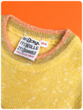 VINTAGE 1970s YELLOW STRIPY SKINNY RIB POCKET JUMPER TOP T SHIRT KIDS CHILDS 152cm 11-12 YEARS