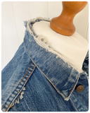 VINTAGE 80’s LEVI’S USA MADE DISTRESSED BLUE DENIM GILET TRUCKER WAISTCOAT VEST JACKET XS