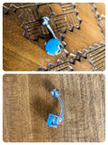 INDIAN SILVER TURQUOISE NATURAL HEALING CHAKRA GEMSTONE BIRTHSTONE BOHO SURGICAL STEEL NAVEL BELLY BAR