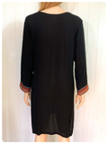 VINTAGE 90’s INDIAN EMBROIDERED COTTON BIB DRESS SMOCK KURTA TUNIC UK 12-14