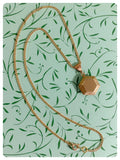 VINTAGE ANTIQUE GOLD BRASS HEXAGON LOCKET MINIMAL NECKLACE