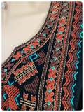 VINTAGE 90’s INDIAN EMBROIDERED COTTON BIB DRESS SMOCK KURTA TUNIC UK 12-14
