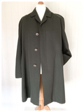 VINTAGE 50’s 60’s DARK GREEN GABARDINE MAC RAINCOAT JACKET MOD COAT OVERCOAT L XL