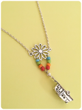 HAND CRAFTED RETRO CARAVAN CAMPER VAN RAINBOW GYPSY BOHO HIPPIE TRAVELLER NECKLACE