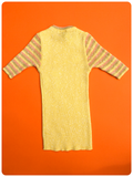 VINTAGE 1970s YELLOW STRIPY SKINNY RIB POCKET JUMPER TOP T SHIRT KIDS CHILDS 152cm 11-12 YEARS