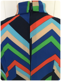 VINTAGE 60’s 70’s BOLD RETRO GEOMETRIC PATTERN TUNIC SHIRT TOP UK 14