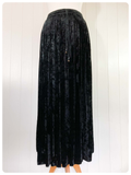 VINTAGE 80’s HIGH WAISTED INDIAN BLACK CRUSHED VELVET GYPSY BOHO MAXI SKIRT UK8-12