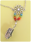 HAND CRAFTED RETRO CARAVAN CAMPER VAN RAINBOW GYPSY BOHO HIPPIE TRAVELLER NECKLACE