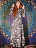 Vintage 1970s Paisley Hooded Maxi Dress Duster Coat - Penny Bizarre - 1