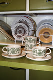 1970's Royal Worcester Palissy Cups & Saucers x 4 - Penny Bizarre - 1