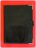 VINTAGE 70s 80s BLACK LEATHER UNISEX TRAVEL DOCUMENT PASSPORT HOLIDAY WALLET CASE