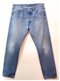 LEVI LEVIS BLUE DENIM 501 CT CUSTOM TAPERED FIT JEANS W36-37 L32