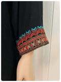 VINTAGE 90’s INDIAN EMBROIDERED COTTON BIB DRESS SMOCK KURTA TUNIC UK 12-14
