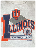 VINTAGE 90’s U.S AMERICAN COLLEGE FOOTBALL FIGHTING ILLINI ILLINOIS CREW SWEATSHIRT SWEATER JUMPER M L