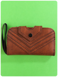 UNIQUE VINTAGE 1970’s DEEP TAN FAUX LEATHER LARGE PURSE