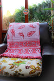 Vintage Paisley Hearts Tapestry Throw Blanket - Penny Bizarre - 1