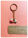 CUTE VINTAGE RETRO MINI 3D SCOOTER MOD ENAMEL RED WHITE KEYRING KEYCHAIN