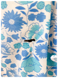 VINTAGE 1950’s FLOWER POWER BLUE SHEER DUSTER HOUSE COAT DRESSING GOWN UK8-12