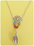 HAND CRAFTED RETRO CARAVAN CAMPER VAN RAINBOW GYPSY BOHO HIPPIE TRAVELLER NECKLACE