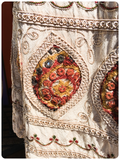 VINTAGE INDIAN COTTON EMBROIDERED TAPESTRY SARONG WRAP MAXI SKIRT UK8-14