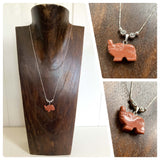 HAND CRAFTED VINTAGE INDIAN LUCKY ELEPHANT GEMSTONE PENDANT NECKLACE SILVER PLATED CHAKRA HEALING