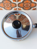 1970's Brown Floral Enamel Medium Saucepan - Penny Bizarre - 6