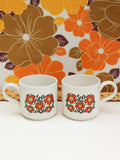 1970's Taunton Vale Daisy Flower Power Mugs x 2 - Penny Bizarre - 1