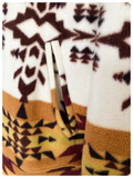 RETRO 90s FREE NATURE AZTEC POLAR FLEECE FESTIVAL OVERSIZED HOODIE TOP XL