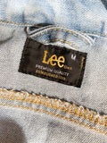 VINTAGE 90’s LEE RIDERS DISTRESSED BLUE DENIM GILET VEST TRUCKER WAISTCOAT JACKET UK6-8