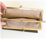 UNIQUE VINTAGE 1960’s OLIVE GREEN FAUX LEATHER LARGE PURSE