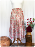 VINTAGE 70’s/80”s PAISLEY HIGH WAISTED FULL CIRCLE SKIRT BOHO UK10-12