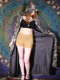 Vintage 1970s Paisley Hooded Maxi Dress Duster Coat - Penny Bizarre - 8