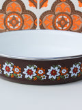 1970's Brown Floral Enamel Frying Pan - Penny Bizarre - 3