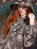 Vintage 1970s Paisley Hooded Maxi Dress Duster Coat - Penny Bizarre - 6