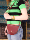 Vintage 70s Oxblood Leather Saddle Bag - Penny Bizarre - 1