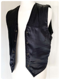 VINTAGE 80’s A.B.A SKIN BLACK REAL LEATHER BIKER BIKE WAISTCOAT VEST SMALL