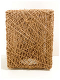 VINTAGE RETRO NATURAL JUTE HAND WOVEN SQUARE RATTAN WICKER LIGHT SHADE BOHO TIKI