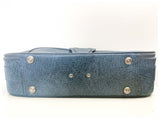 VINTAGE 1960’s 70’s BLUE FAUX LEATHER HAND LUGGAGE WEEKEND BAG CASE RETRO SUITCASE