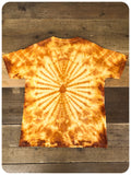 Original 80s/90s Stone Roses Style Yellow Gold Brown Tie Dye Tee T-Shirt Size S