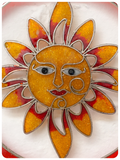 Boho Balinese Smiling Sunshine Sun Catcher Stained Glass