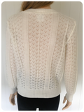 VINTAGE 1980’S QUIRKY CUTE LACY FINE KNIT JUMPER UK 10-12