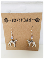 Hand Crafted 925 Sterling Silver Whippet Greyhound Sighthound Moonstone Gemstone Earrings