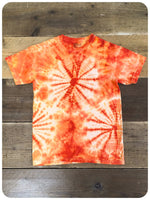 Original 90s Stone Roses Style Orange Unisex Tie Dye Tee T-Shirt Size XS