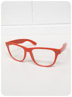 Retro 80s Orange Wayfarer Horn Rim Clear Lens Geek Glasses Frames Specticles