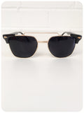 Classic Vintage 80s Black Quarter Frame Clubman Wayfarer Sunglasses Brand New Deadstock