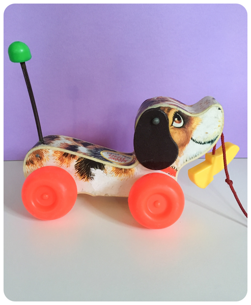 Vintage fisher price hot sale dog pull toy
