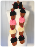 CUTE HAND CROCHET CUPCAKE SCARF KAWAII