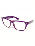 Retro 80s Purple Wayfarer Horn Rim Clear Lens Geek Glasses Frames Specticles